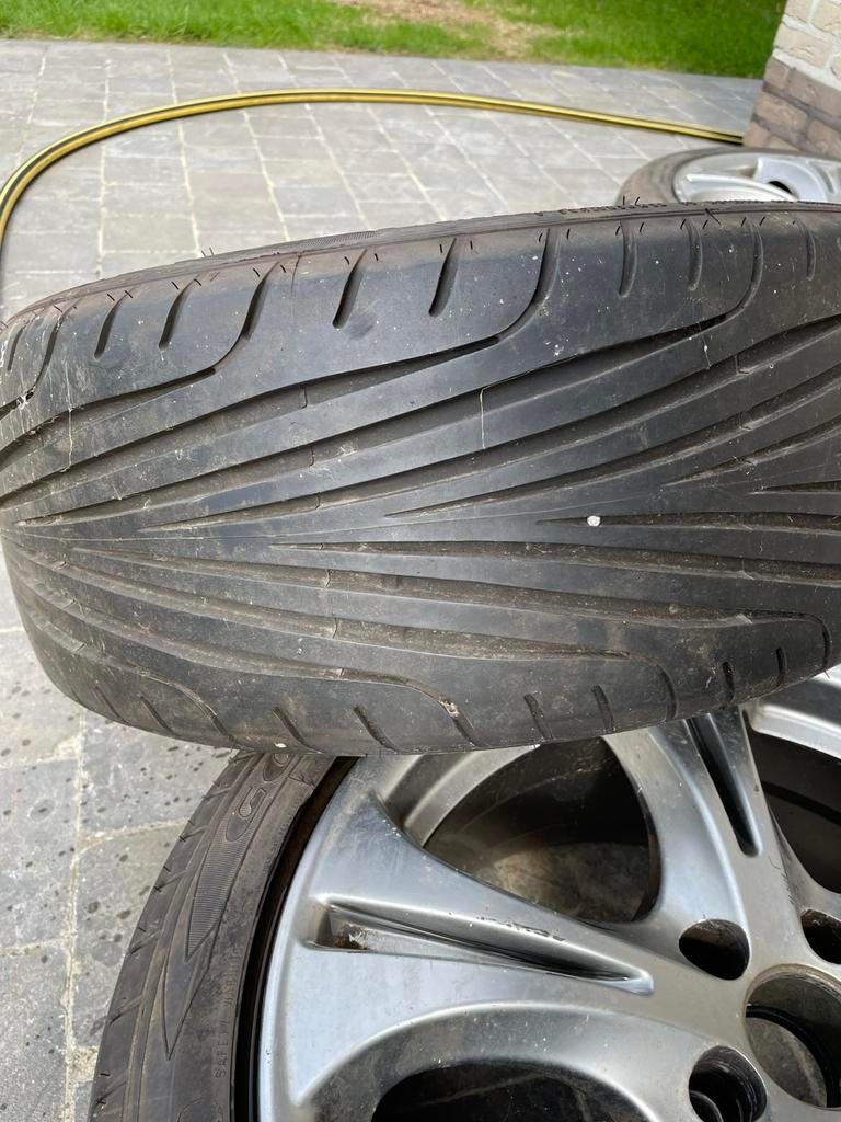 4 velgen met met banden  steek 5x100, Auto-onderdelen, Banden en Velgen, Ophalen, Gebruikt, Band(en)