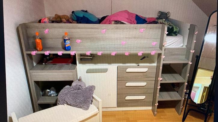 hoogslaper, Huis en Inrichting, Slaapkamer | Stapelbedden en Hoogslapers, Zo goed als nieuw, Hoogslaper, 100 cm, 200 cm, Eenpersoons