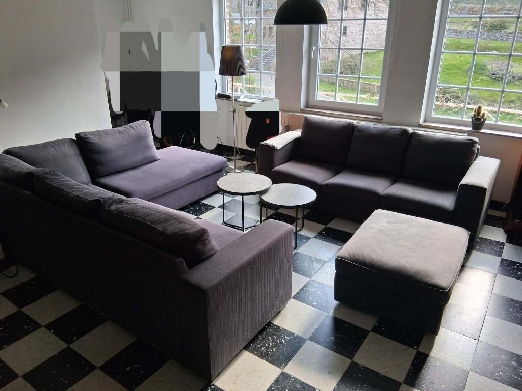Sallon 9 places + pouf TOUT - 400€, Maison & Meubles, Enlèvement, Utilisé, Tissus