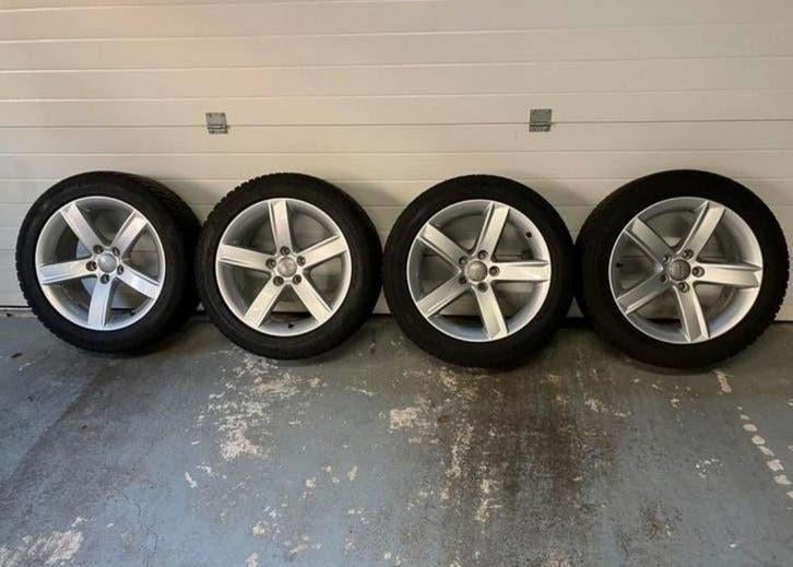 Set van 4 Originele AUDI velgen met CONTINENTAL BANDEN, Ophalen, 16 inch, Banden en Velgen, 225 mm