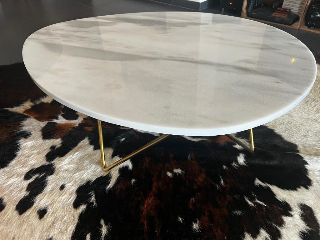 Furnified marmeren salontafel - goud onderstel - nieuw €439, Maison & Meubles, Enlèvement
