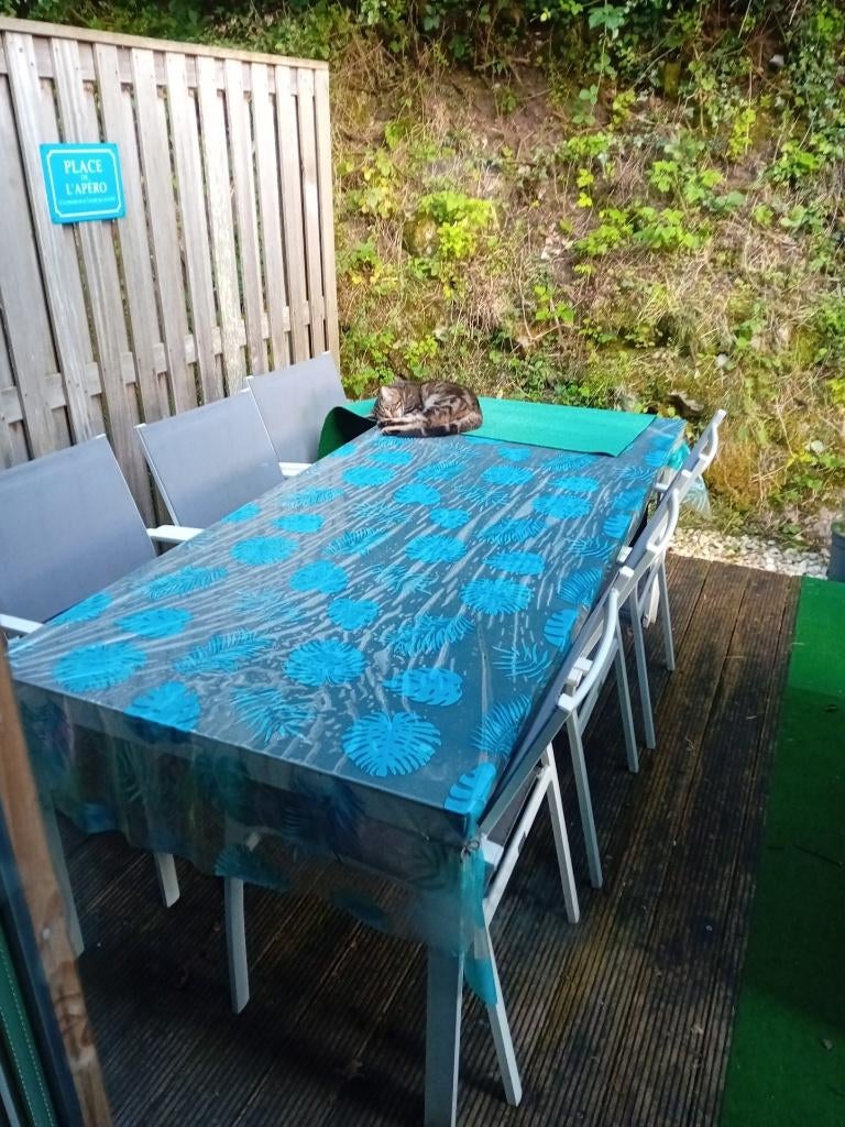 table de jardin, Tuin en Terras, Ophalen, 6 zitplaatsen, Aluminium, Zo goed als nieuw