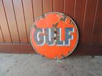 vieille plaque emailé GULF, Collections, Enlèvement ou Envoi