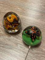 Presse-papiers en verre soufflé à la main + motif abstrait, Antiquités & Art, Enlèvement ou Envoi