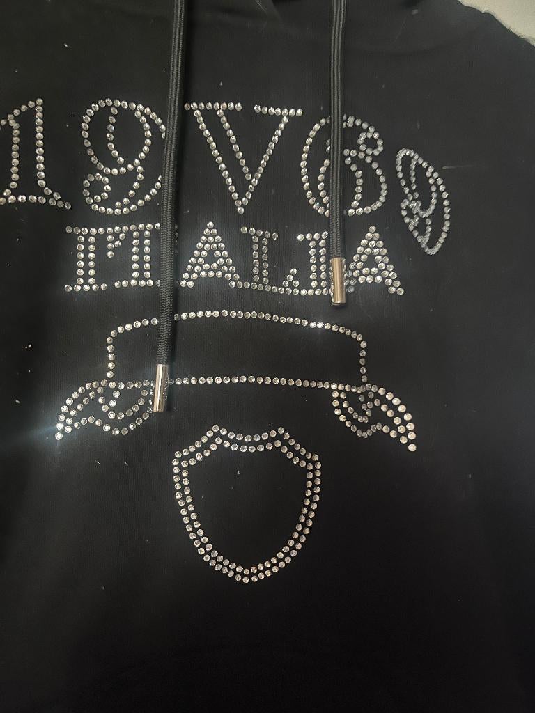 prachtige hoodie Versace bergkristallen xxl, Kleding | Dames, Truien en Vesten, Zo goed als nieuw, Maat 46/48 (XL) of groter, Zwart