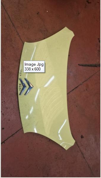 CAPOT CITROEN C1 1.0ESS/50KW/05' JAUNE, Autos : Pièces & Accessoires, Enlèvement, Révisé, Capot moteur