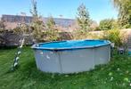 zwembad opbouw met zandfilter, warmtepomp en toebehoren, Jardin & Terrasse, Piscines, 300 cm ou plus, Rond, Enlèvement, Utilisé