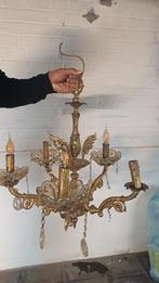 Luster Antiek Brass, Huis en Inrichting, Lampen | Kroonluchters, Ophalen, Gebruikt, Glas, A,tiek