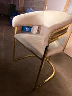 4 chaises de salle à manger en velours de luxe gris/or, Maison & Meubles, Enlèvement, Comme neuf, Gris, Quatre
