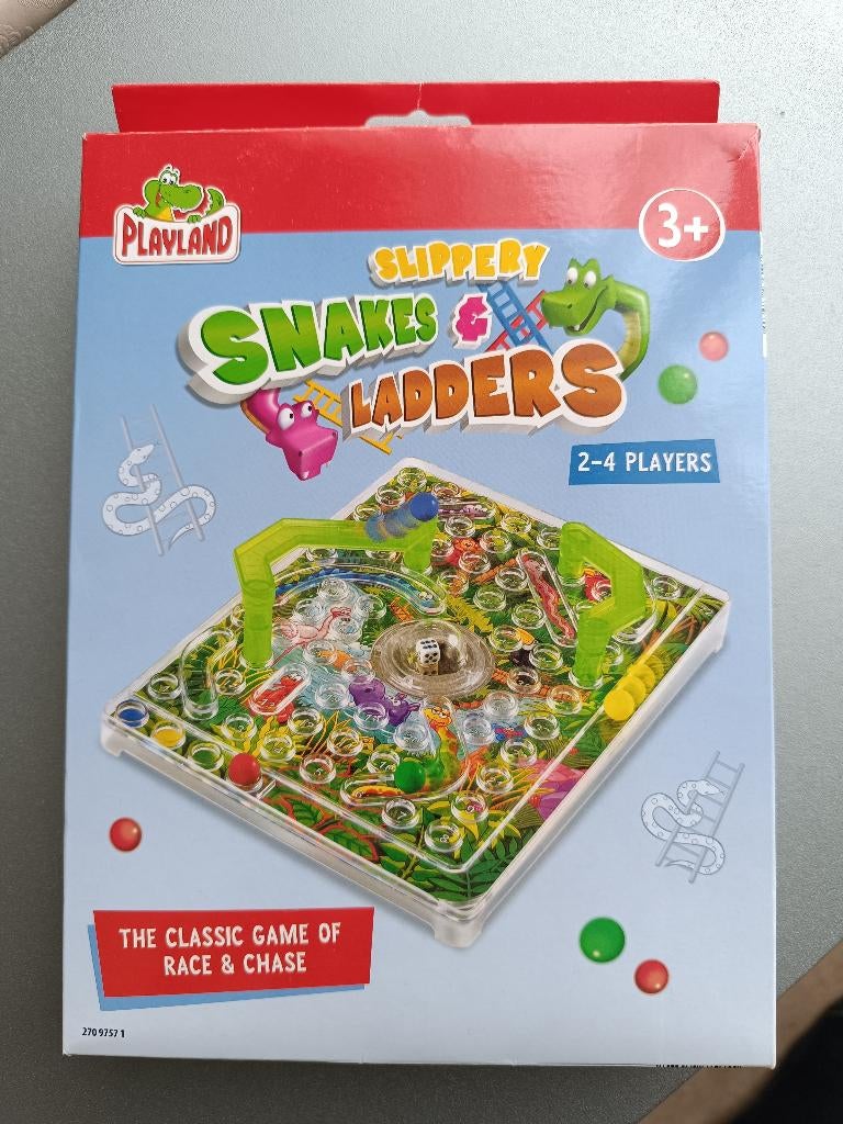 Kinder /gezelschapspel-Snakes Ladders, vanaf +3 jaar, Ophalen, Nieuw, Bouwen