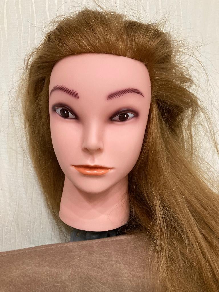 Kappershoofd/oefenhoofd met lange haren, Ophalen of Verzenden