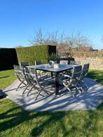 8 chaises de jardin en teck et textilene, Jardin & Terrasse, Enlèvement, Utilisé, Textilène, Pliant