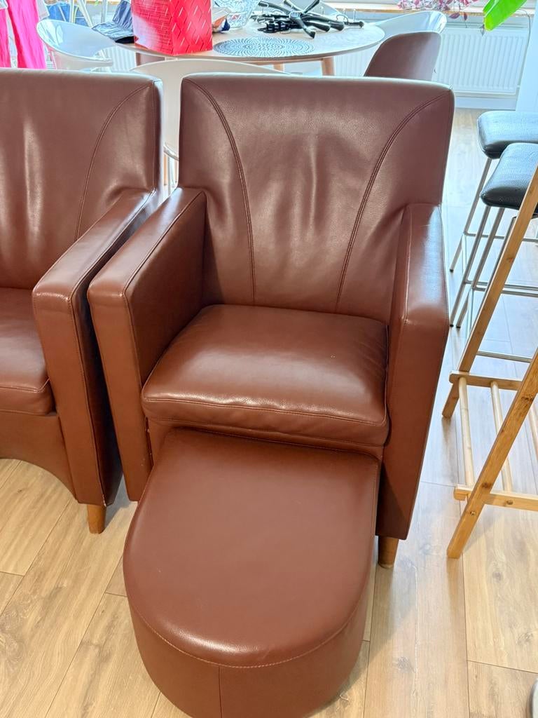 Bruin lederen zetels, Ophalen, Zo goed als nieuw