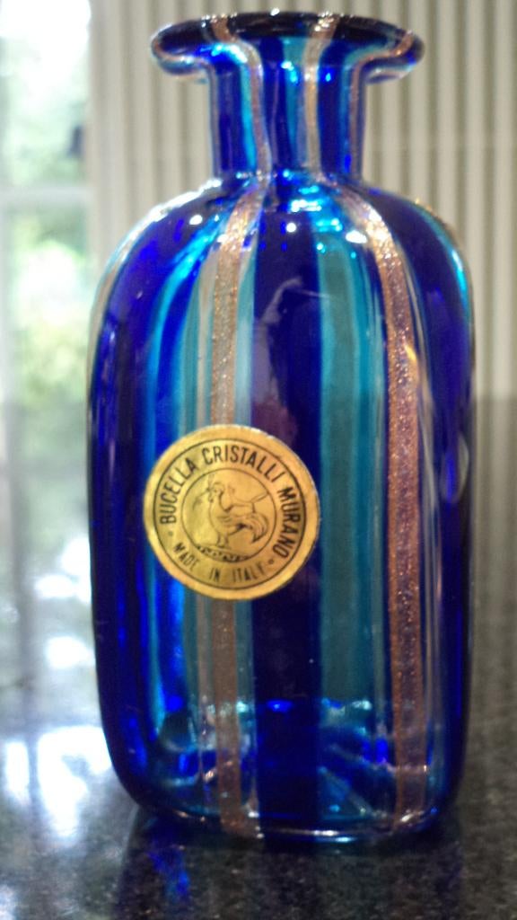 vintage Murano glass BUCELLA vaas fifties design ca1950 glas, Ophalen of Verzenden