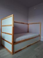 Keerbaar bed (ikea KURA) wit/grenen + gordijnen/vloertegels, Ophalen, Hoogslaper