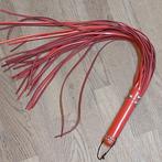 Flogger zweep in rood leder 70 cm lang, Ophalen of Verzenden