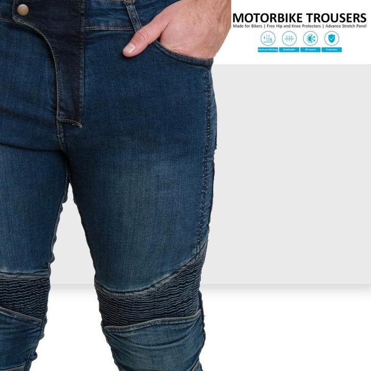 Nieuwe Kavler jeans motorbroek met pantser, Motoren, Kleding | Motorkleding, Broek | textiel, Nieuw met kaartje, Verzenden