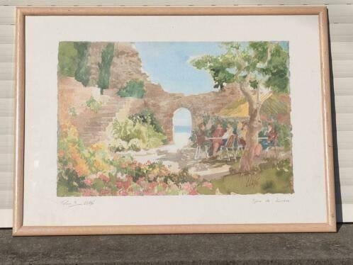 aquarelle jeux de lumiere signe pierre llado, Enlèvement ou Envoi
