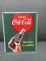 Emaille coca cola reclamebord, Ophalen, Reclamebord