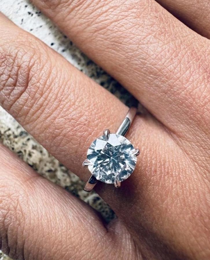 Verlovingsring 14k witgoud 1,22ct natuurlijke diamant, Handtassen en Accessoires, Ringen, Nieuw, Dame, 17 tot 18, Goud, Goud, Met edelsteen