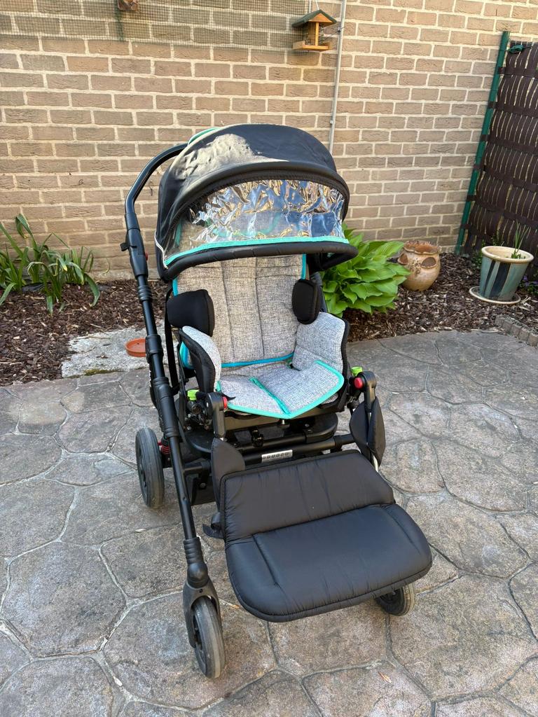 Aangepaste kinderwagen voor kinderen met een beperking, Ophalen