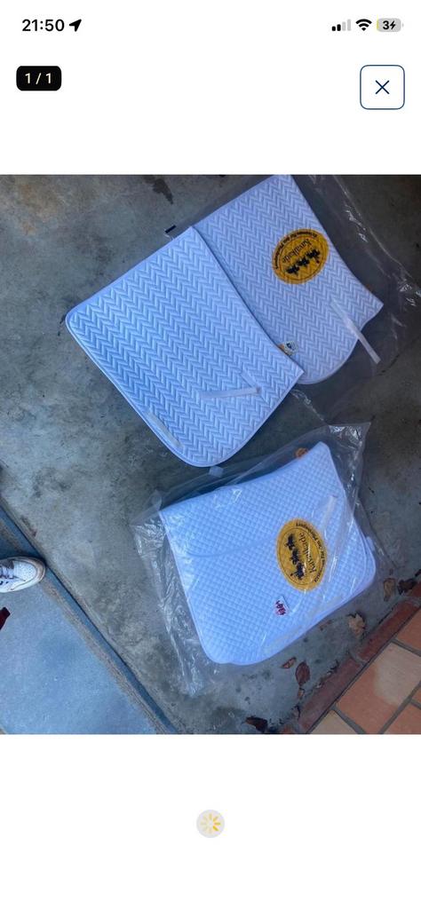 Witte zadeldoeken, Full (L), Tapis de dressage, Blanc, Comme neuf