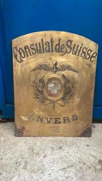 Messing uithangbord, Ophalen, Gebruikt