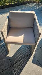 Tuintafel met stoelen en kussens, Tuin en Terras, Tuinsets en Loungesets, Ophalen, 4 zitplaatsen, Kunststof, Zo goed als nieuw