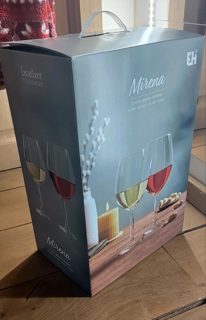 12 Wijnglazen Mirena Excellent Houseware, Huis en Inrichting, Keuken | Servies, Ophalen of Verzenden