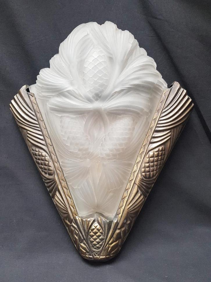 Grote Wandlamp Art Deco ( hoogte 44 cm. )., Antiek en Kunst, Antiek | Verlichting, Ophalen of Verzenden