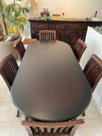 Eettafel en 6 stoelen, Ophalen, Zo goed als nieuw, Vijf personen of meer, Ovaal