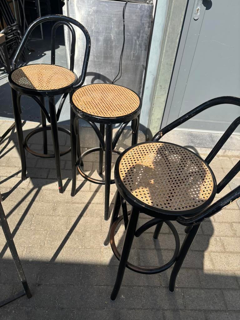 Vintage barkrukken,café stoelen, Ophalen, Gebruikt, Met voetsteun, 60 tot 90 cm