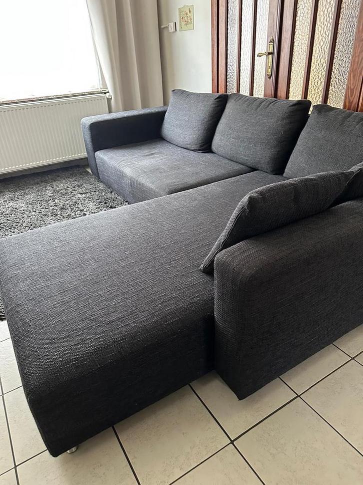 Hoeksalon in stof antraciet, Huis en Inrichting, Zetels | Complete zithoeken, Gebruikt, Stof, Ophalen