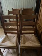 6 chaises en chênes, Maison & Meubles, Chaises, Enlèvement, Utilisé, Osier ou Rotin