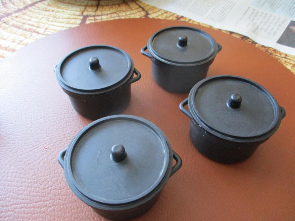 4 plastiek hittebestendige kookpotjes, Ophalen of Verzenden, Nieuw, Overige materialen, Overige typen