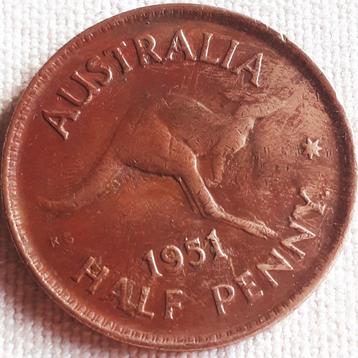 AUSTRALIA: 1/2 PENNY 1951 KM 42 beschikbaar voor biedingen