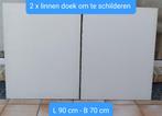 2 Linnen schilderdoeken op houten frame, Hobby en Vrije tijd, Schilderen, Ophalen, Doek