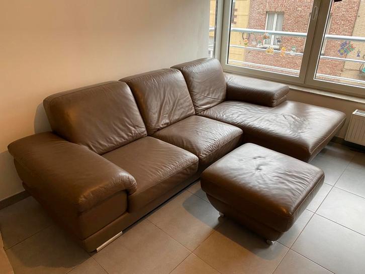 Hoeksalon, Huis en Inrichting, Zetels | Complete zithoeken, Gebruikt, Leer, Ophalen