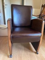 2 LLoyd Loom stoelen met wielen, Huis en Inrichting, Stoelen, Ophalen, Riet of Rotan, Bruin, Zo goed als nieuw