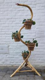 Vintage bamboe plantenstandaard. Slang. 4 plantenhouders., Ophalen, Gebruikt, 100 cm of meer, Overige vormen