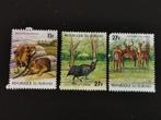 Burundi 1977 - animaux sauvages - oiseaux - impala, blaireau, Enlèvement ou Envoi, Autres pays
