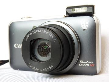 Canon PowerShot SX220 HS (black), SD, accu, oplader, tasje