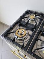 🍀 Luxe Fornuis Boretti 90 cm crème + messing 6 pits 1 oven, 60 cm of meer, 5 kookzones of meer, Vrijstaand, 90 tot 95 cm