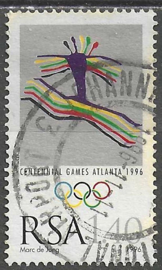 Zuid-Afrika 1996 - Yvert 912 - Zomerspelen in Atlanta  (ST), Postzegels en Munten, Postzegels | Afrika, Zuid-Afrika, Verzenden