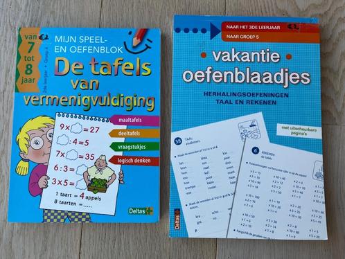 2 oefenboeken o.a. tafels, taal en rekenen voor 7-8 jaar, Kinderen en Baby's, Speelgoed | Educatief en Creatief, Zo goed als nieuw