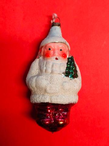 Zeer mooie kerstman. 10 cm. Oude kerstbal. beschikbaar voor biedingen