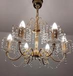 KOPEREN KRISTALLEN KROONLUCHTER, Huis en Inrichting, Lampen | Kroonluchters, Ophalen, Gebruikt