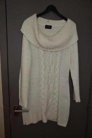 Lange witte trui met brede kraag - Clockhoiuse - 2xl beschikbaar voor biedingen