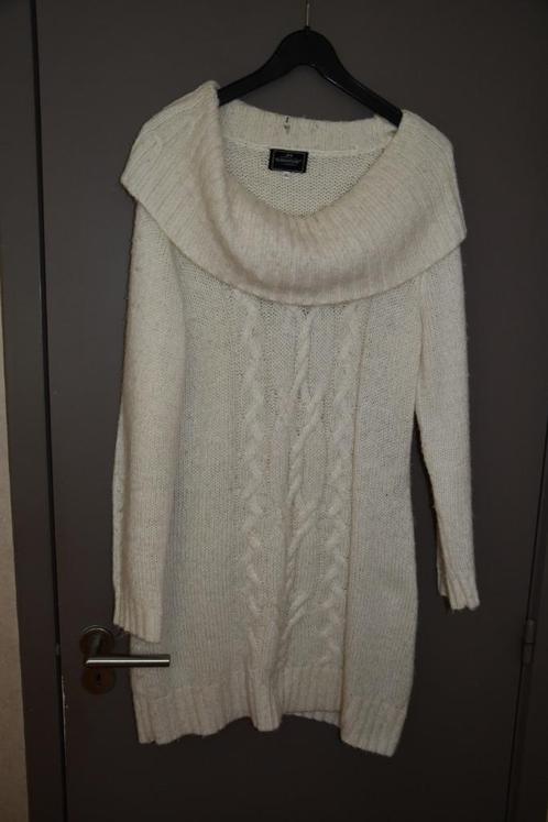 Lange witte trui met brede kraag - Clockhoiuse - 2xl, Kleding | Dames, Truien en Vesten, Gedragen, Maat 46/48 (XL) of groter, Wit