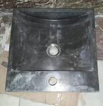 Beau petit lavabo carré en pierre bleue massive 40x40x12c, Pierre, Lavabo, Enlèvement, Utilisé